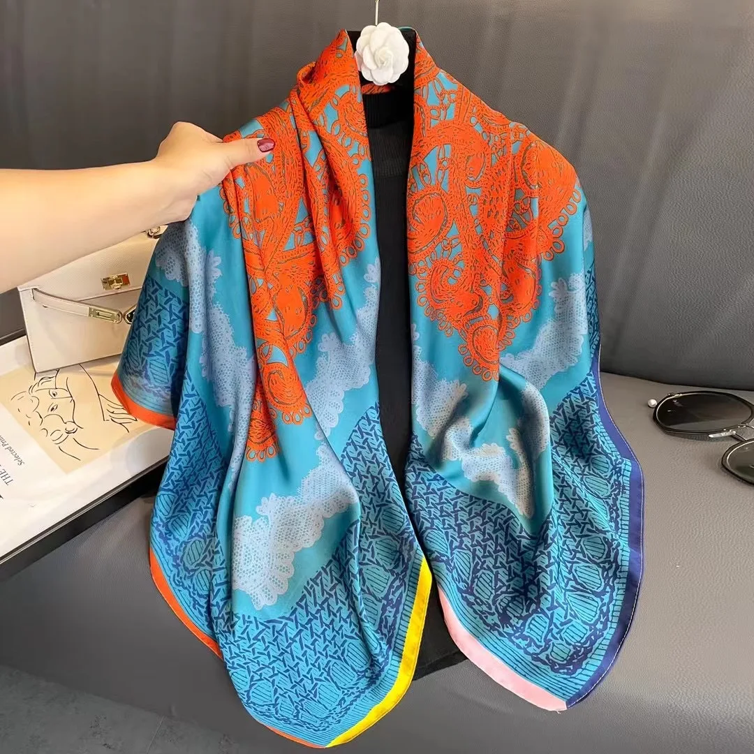 Wholesale Ladies Thai Silk Head Scarves 110*110CM - Printed Luxury