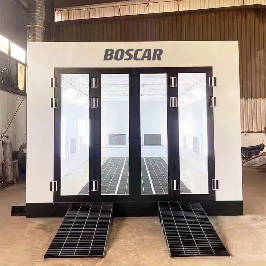 Electric/Diesel/Gas Heating 8m *4m Luxury Spray Booth Auto Car Paint Booth Big Glass Gate Luxury Car Paint Room