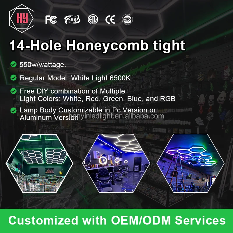 Good Quality Wall Decor 3d Hexagon Led Light Industrial Workshop Detailing Light  Ceiling Garage Light