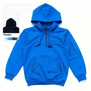 OEM Long Sleeve Pullover Hoodies with Eye Mask Built in Zipper Custom logo Airplane Mode Travel Hoodie with Sleep Eye Covers