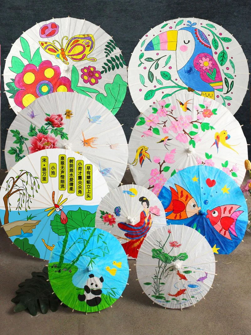 Китайский винтажный бумажный Зонт с рисунком «сделай сам», фотозонтик, реквизит для танцев, зонтик из масляной бумаги, танцевальные зонты для женщин и девочек