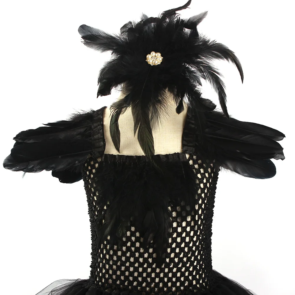Halloween Black Swan Dress - Girl Dance Performance Tutu Skirt Halloween Black Swan Dress - Girl Dance Performance Tutu Skirt