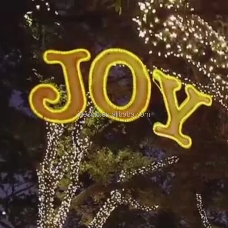Outdoor extra Large Illuminated joy Letters Signs Christmas Decoration for Festival Garden Light Show