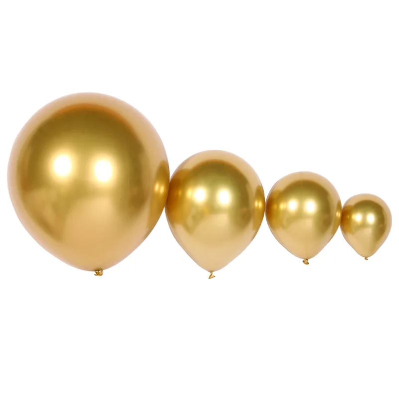 50 Globos De Metalicos Dorados Oro y Rosa Cromados 12" Para Cumpleaños Fiestas 