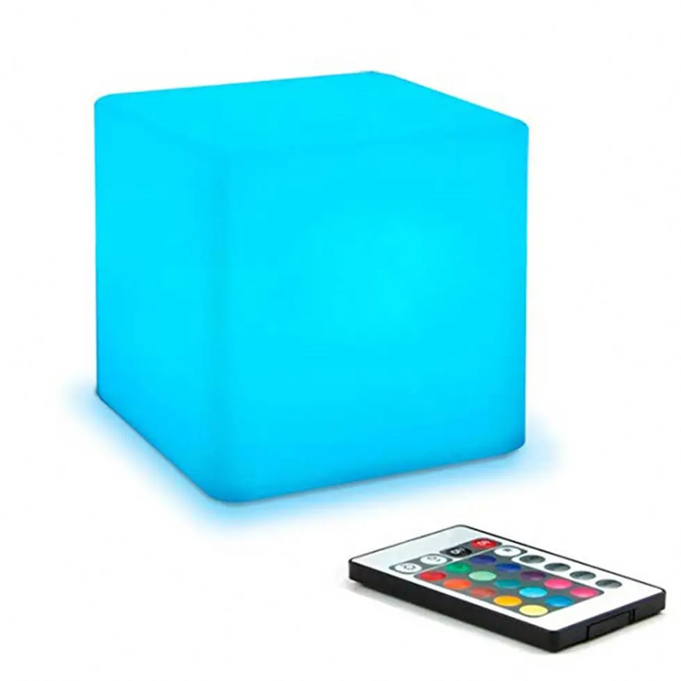 Custom Night Club Cube Chairs and Bar Table Illuminated Waterproof for Outdoor Parties and Home Use Color Change Set