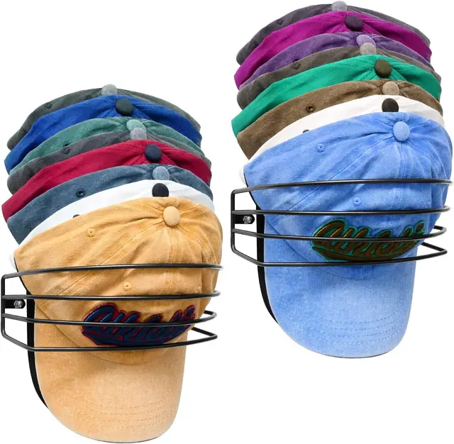 Hat Rack for Wall and Door,  Metal Hat Organizers for Baseball Caps Storage Hold Up to 30 Caps Hangers Strong Ball Cap Holder