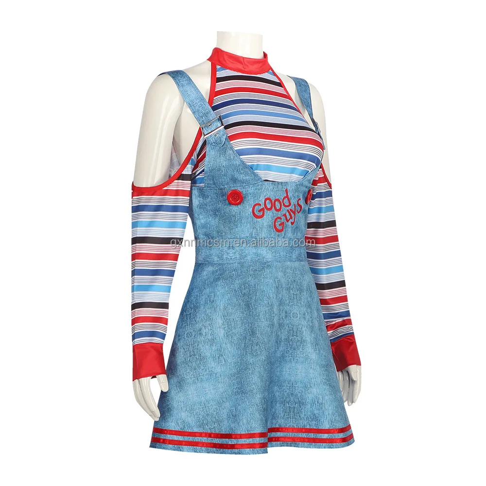 3PCS Cosplay Chucky Tv Movie Costumes Women Outfit Adult Sexy Fancy Dresses  Carnival Horror Ghost Doll Clown Costume Halloween, image size:1000x1000