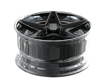 Aluminum Forged 2 Piece Wheels Golden Rims Forged Wheels Auto Car Parts ...