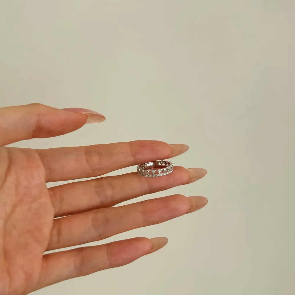 KAKODIY specially designed beautiful fashionable women's jewelry sterling silver eternity band double layer 5A zircon zirconium oxide daily dress up ring detail 10