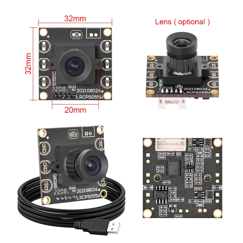 PS5520 5MP WDR USB Camera Module Wide Angle Lens CMOS 1/2.5 Wide Dynamic Range Camera for Face Recognition factory