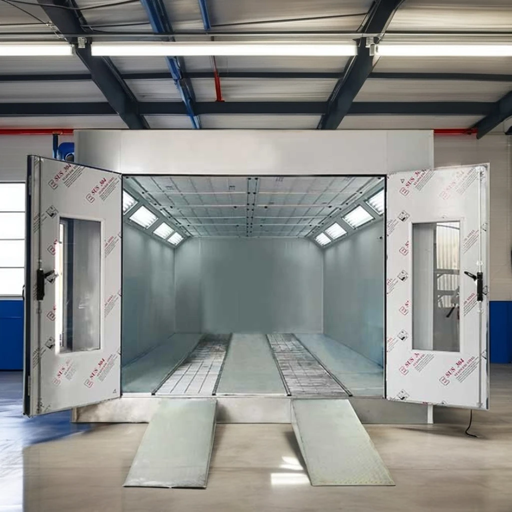 New Auto Paint Booth with LED Lighting and Diesel Burner Heating for Car Painting and Baking Oven for Sale