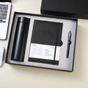 Wholesale Custom Logo Grateful Teacher's Day Pu Leather Notebook With Pen Insulated Water Bottle Stationery Set Gift Box