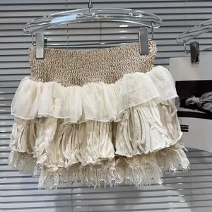 Wholesale Winter 2026 New Fashion Sweet Lace Skirt Sexy Cake Skirt Fluffy Solid Color Ladies Skirt