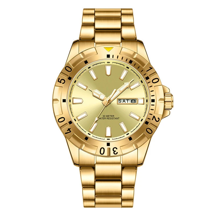 Ultra High Quality Men's Quartz Watch with Date Stainless Steel Strap and Customizable logo