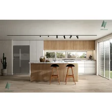 2024 Artisan Kitchen Furniture Design Painted Finger Pull Wood Veneer Kitchen Cabinet For Wholesales