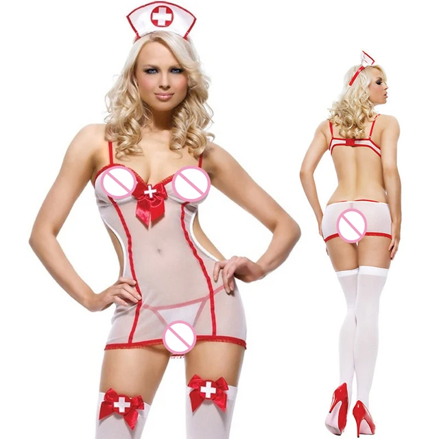 Vestito infermiera erotico Cerniera Sexy Infermiera Uniforme Cosplay  Lingerie Set Abbigliamento erotico Costumi per porno Abiti da gioco di  ruolo da