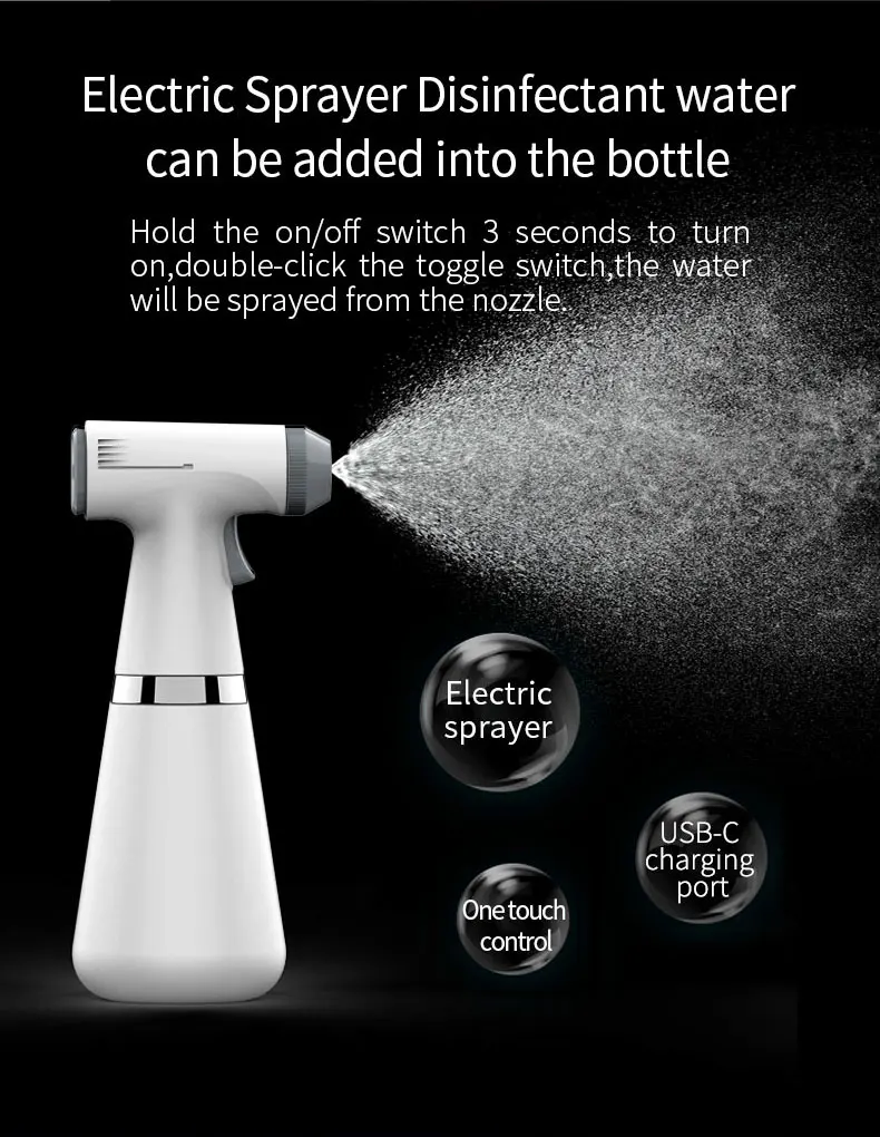 Professional Electric Spray Bottle Rechargeable Handheld Multi Function for Plant Care Hair Design and Household Cleaning Tasks details