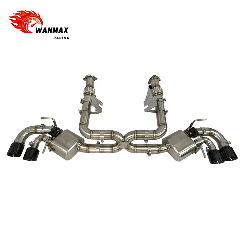 Performance Exhaust System Kit For Chevrolet Corvette C8 With Valve Drum Polished 304 Stainless