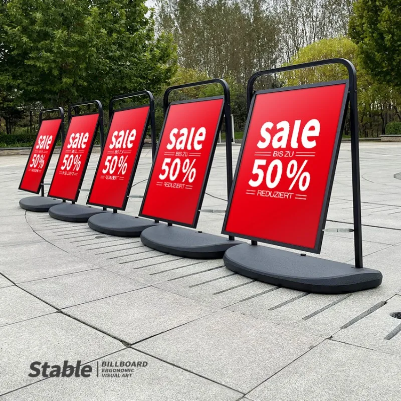 Double sided aluminum water base poster stand wholesale trade cheap weighted pavement signs with waterbase wholesale