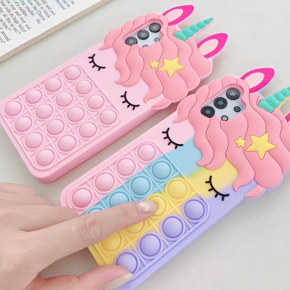 Stress Relief Silicone Unicorn Phone Case For Iphone 7-12 Pro Max