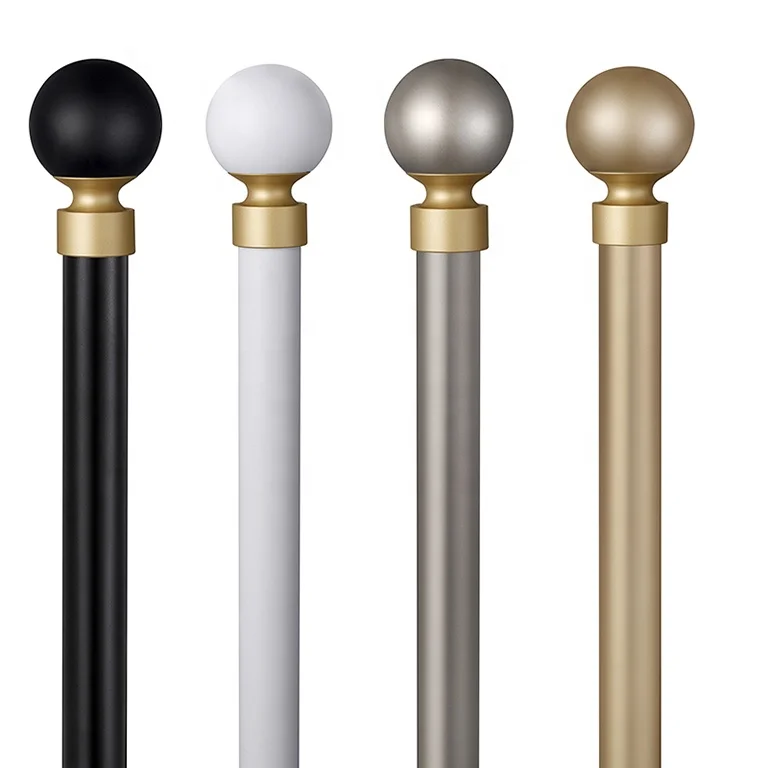 New Design Curtain Rod Sets Accessory Single and Double Roman Poles With Finials