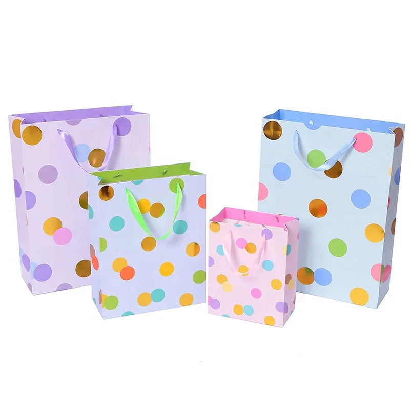 Custom Printing Cheap Recycled Colorful Art Paper shopping gift Bags For Clothing Food packaging