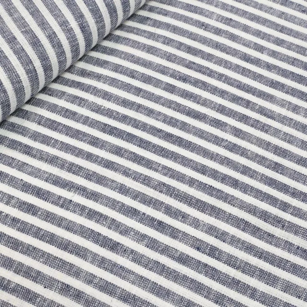 Классическая ткань в полоску из поплина европейская льняная хлопчатобумажная с окрашенным узором тканая техника для одежды мальчиков и