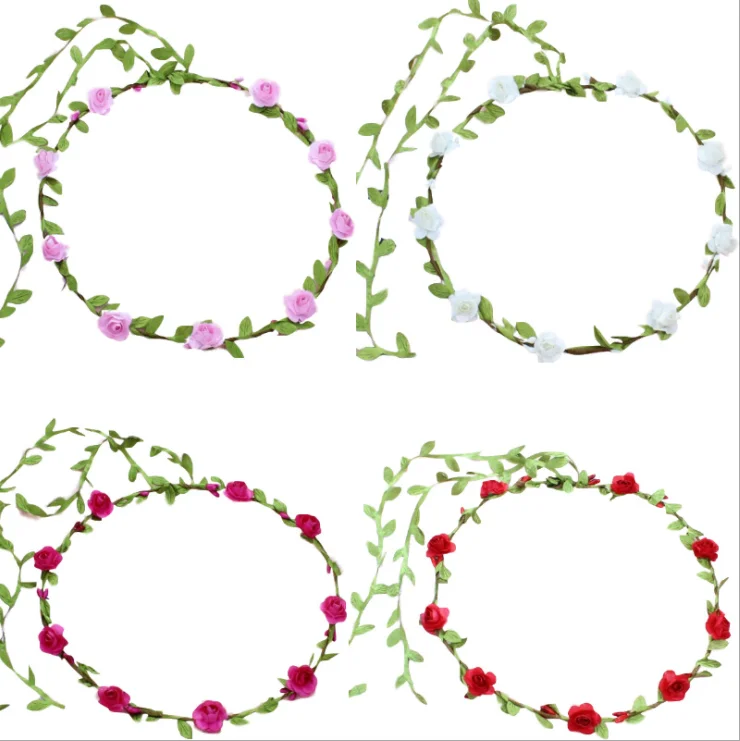 Лидер продаж, свадебный головной убор невесты в богемном стиле, цветочная гирлянда с цветами