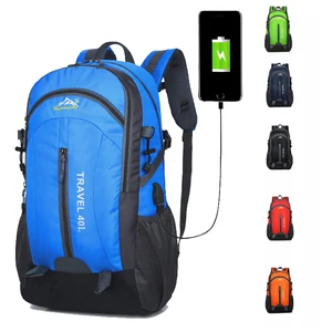 Custom Outdoor Waterproof Casual Unisex Bags Mochila Al Aire Libre Black SportsTravel 40L Large Capacity Camping OutdoorBackpack
