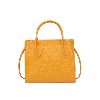 Wholesale Korean Style Women's Bag Fashion PU Crocodile Shoulder Messenger Handbag Small Square Bag For Girls