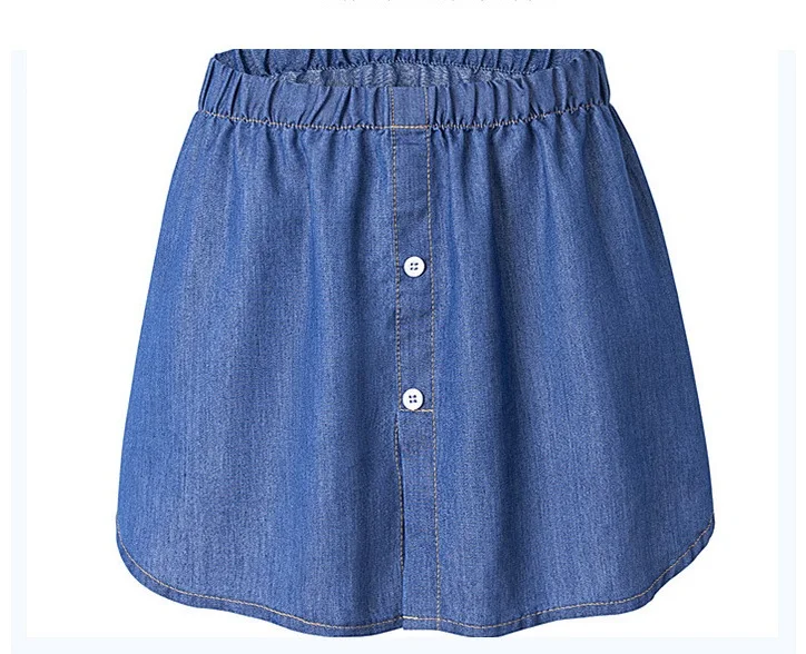 Women Adjustable Layering Fake Top Lower Sweep Shirt Unisex Casual Matching Basic Sweep Half-Length Skirt 