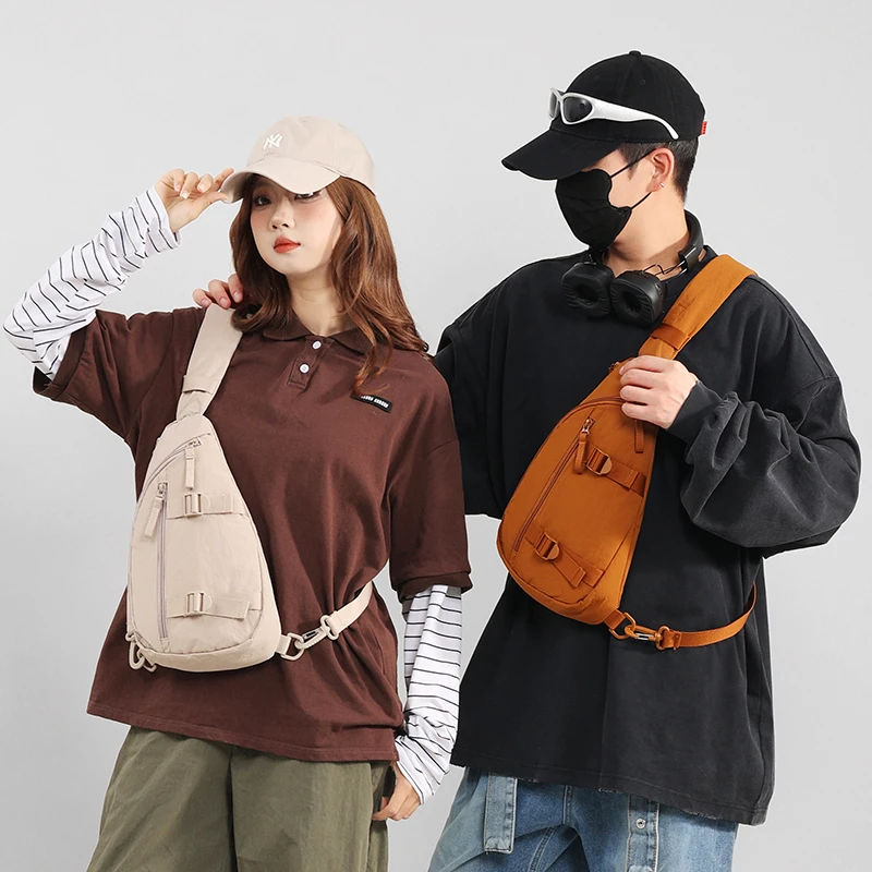 Manufacturer Custom Logo Unisex Fashion Casual Vintage Small Waterproof Chest Crossbody Sling Bag for Men Women