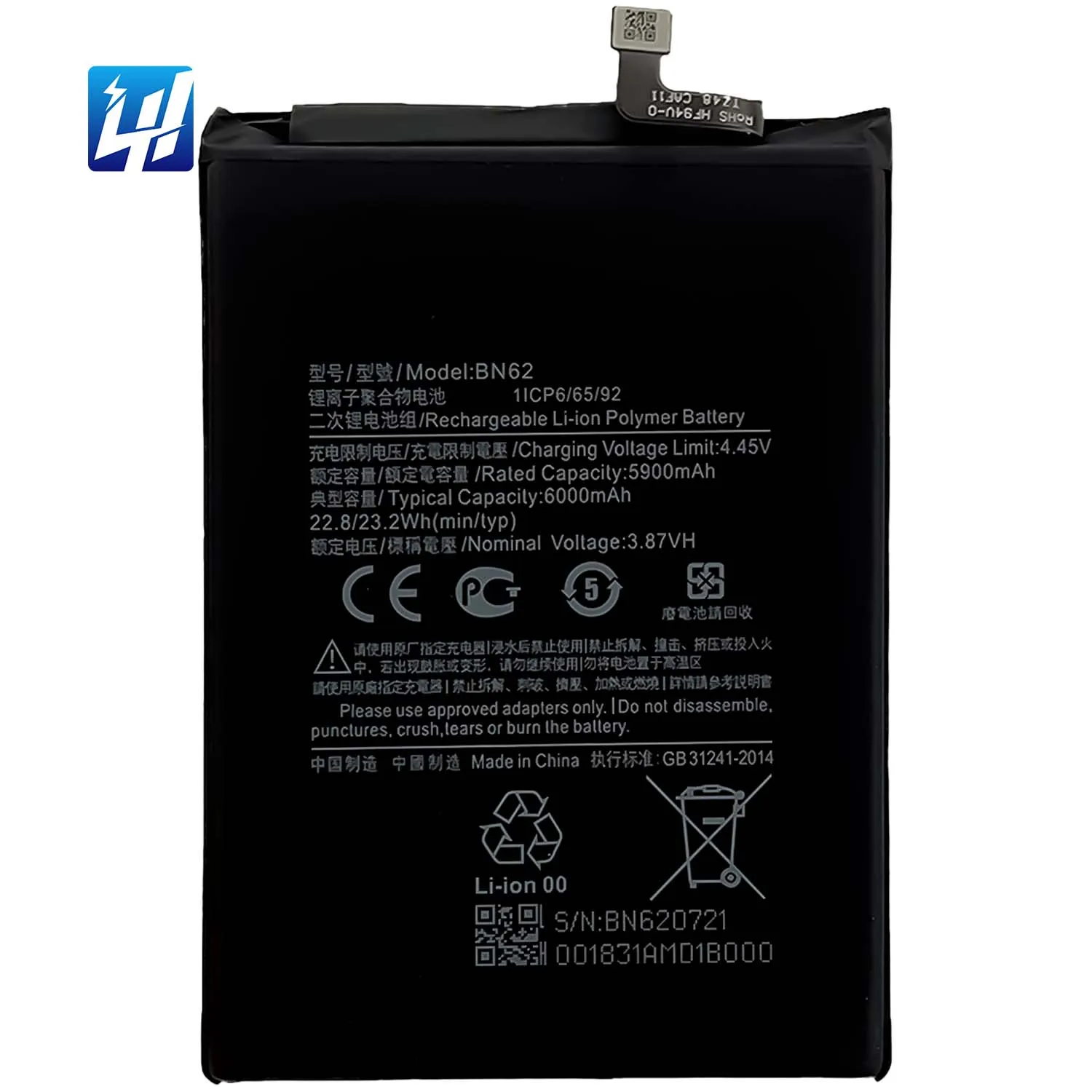 Original High Capacity BN62 Battery for Redmi Note 4G