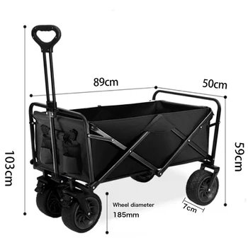 Collapsible Folding Wagon Heavy Duty Utility Beach Wagon Cart with Big Wheels for camping and outdoor