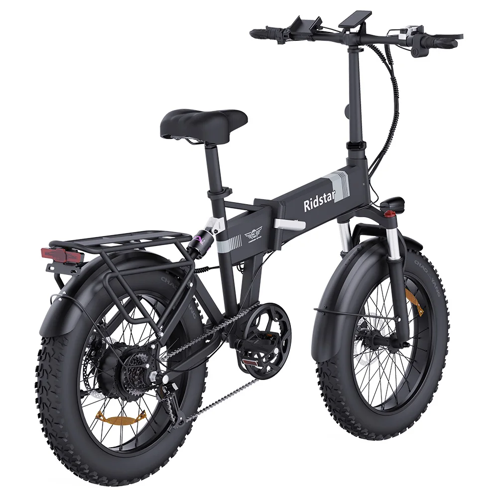 1000W 48V 15AH 45 km/h 80km Ridstar H20 Klapp-Elektro fahrrad mit 20 Zoll fetten Reifen vorne und hinten Doppel hydraulik federu