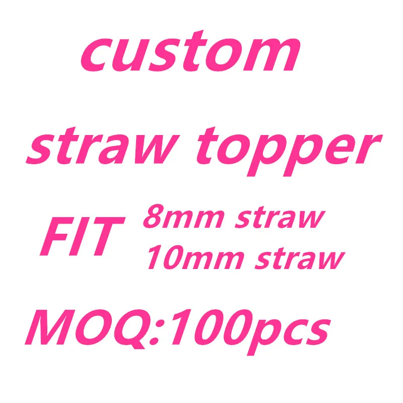 Factory Custom Straw Topper Charms Fancy Straw Toppers Free Pvc Opp Bag Customized Bar Accessories As Picture