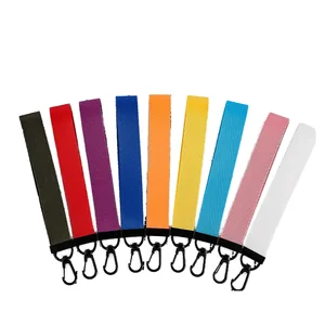 Customizable 10-Color Solid Polyester Ribbon Keychains 2cm Backpack Pendants Accessories Creative Solid Color