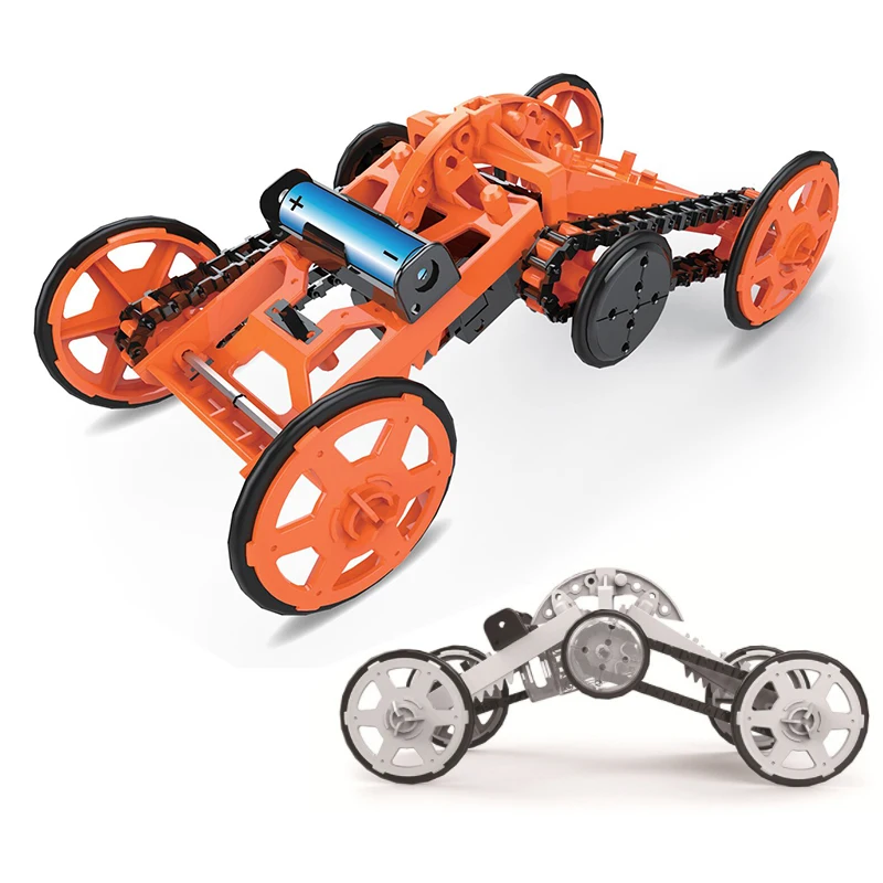 Kit de juguetes de construcción de modelo de montaje mecánico eléctrico,  vehículo de escalada de ingeniería, proyectos de construcción de circuito