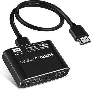 OZV8-3 4K@60Hz HDMI 2.0b Audio Embedder Extractor Converter Adapter with 7.1CH Atoms Optical Toslink SPDIF 3.5mm Audio