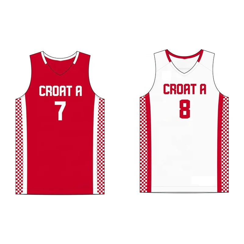 Premium Vector  Red and white basketball jersey design