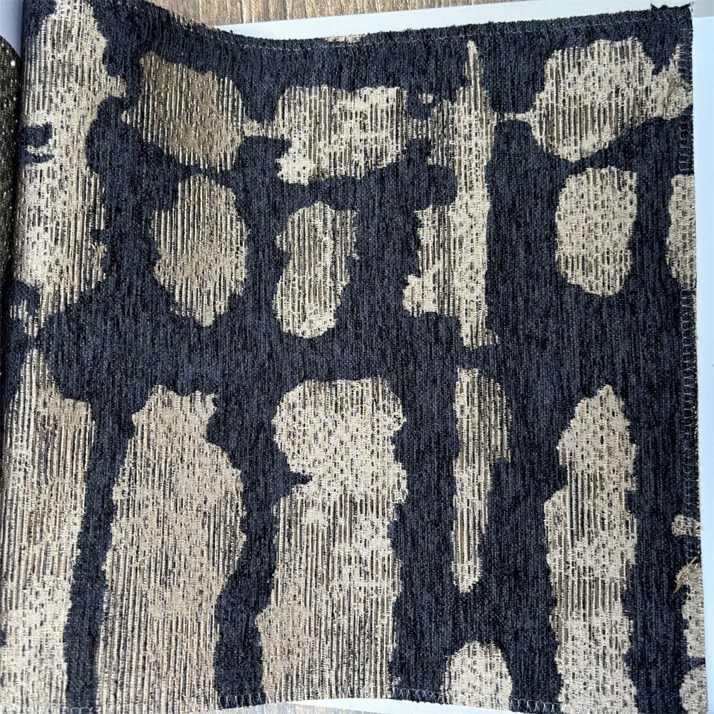 Customized Design Arabic Style grey Upholstery Jacquard chenille Fabric for  Sofa Furniture Hometextile curtain cushion