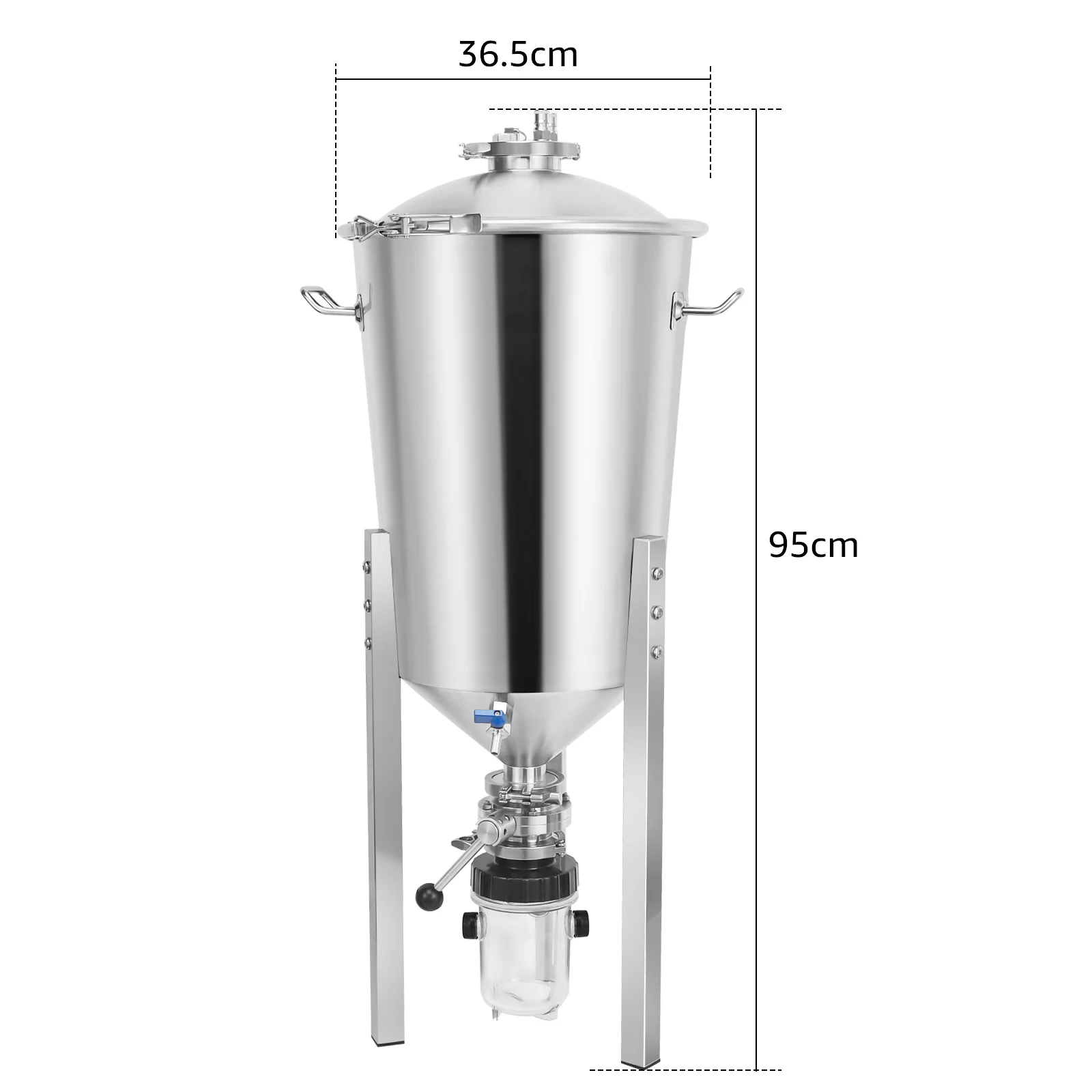40l 60l Pressurized Fermenter Stainless Steel 304 Concial Fermentation
