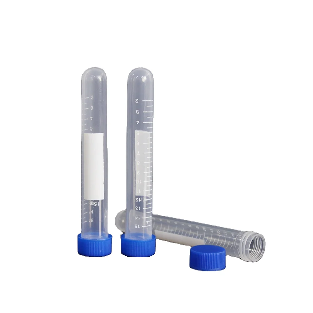 Прозрачная одноразовая полипропиленовая центрифуга 15 мл с винтовым верхом и круглым дном, дешевый китайский производитель