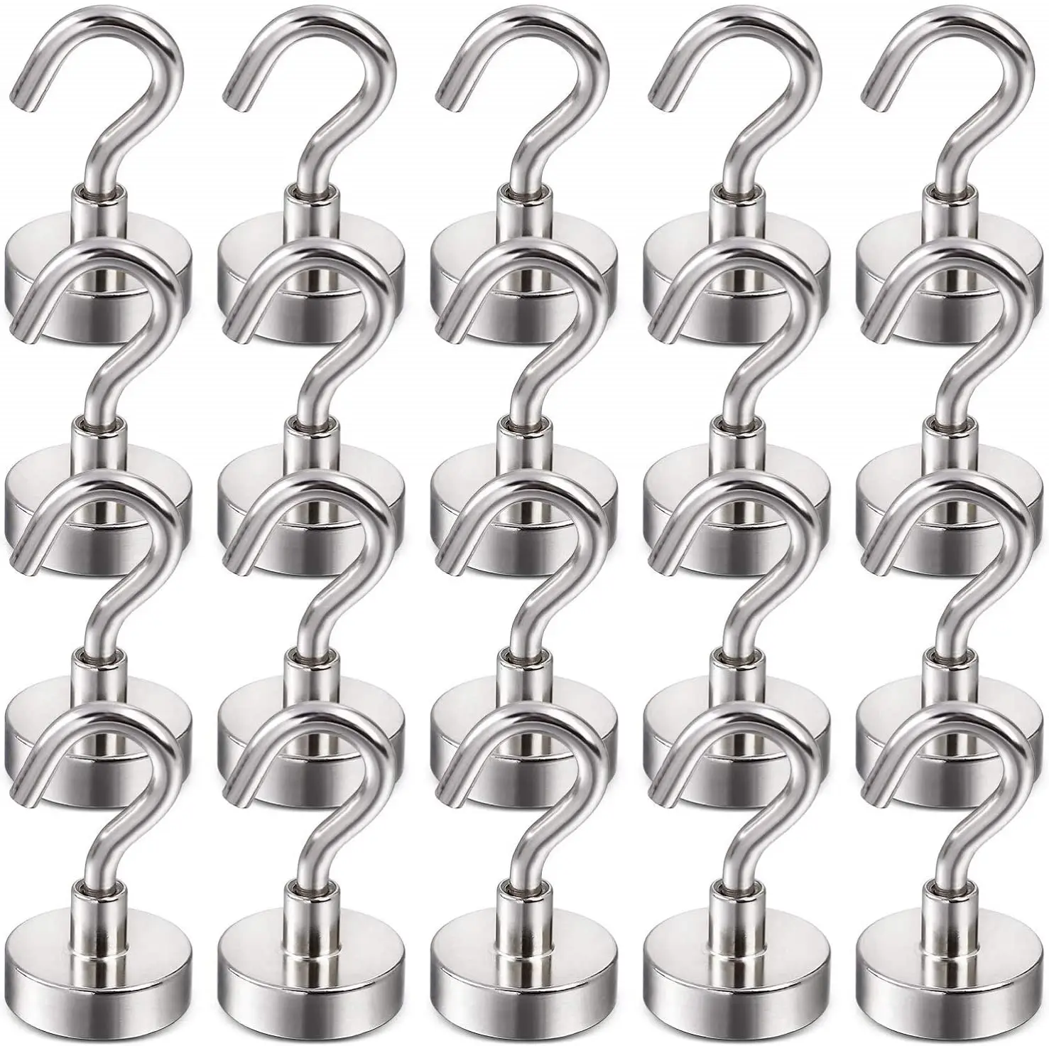 2024 Новые магнитные крючки, 25 фунтов сверхмощные Редкоземельные неодимовые магнитные крючки с никелевым покрытием для подвешивания кухни