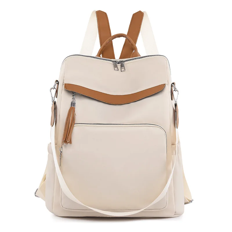 NEW Casual Female Travel Backpack School Bags Wholesale Big Capacity Color Contrast Backpack Anti-theft Backpack