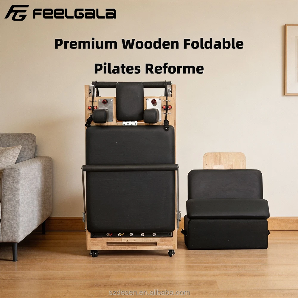 Durable Foldable Pilates Reformer Maple Frame Portable Core Bed Body Commercial product detail 2