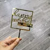 Topper per Torta "Buon Compleanno" Dorato con Bastoncino