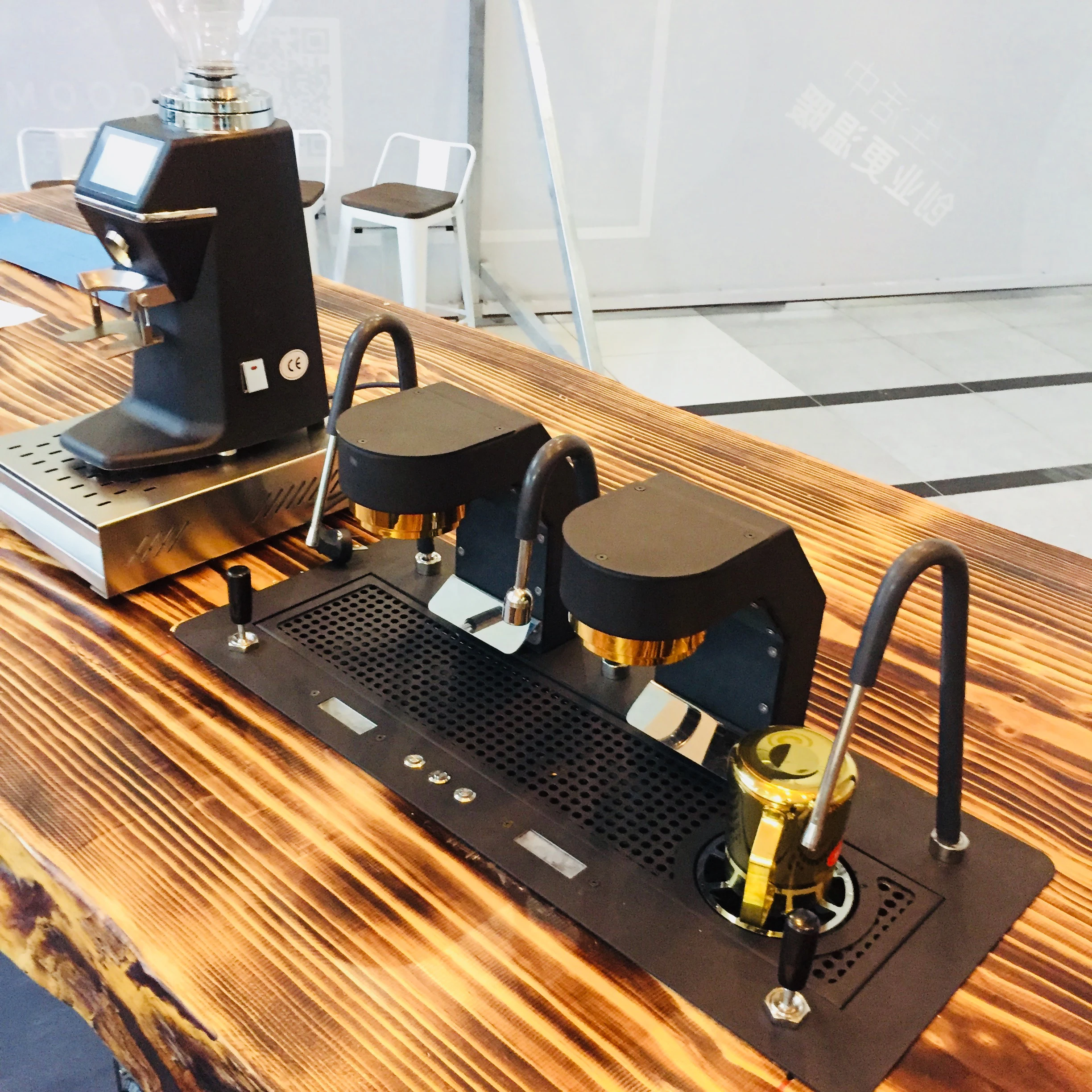 Commercial Use Integrated Italian Semiauto Desktop Table Coffee Making