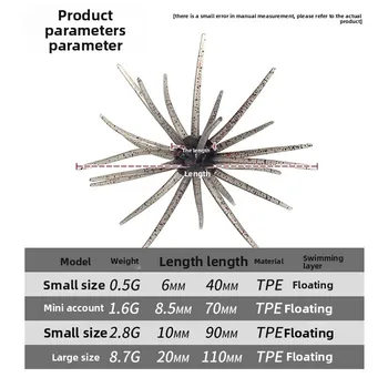 CHEERY Floating Bionic Crankbait Lifelike Sea Urchin-Shaped Soft Lure Black-Pit Wild-Water Mandarin Fish Bait Cross-Border – Soft Lure – view 5