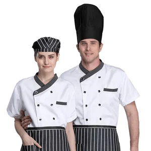 Custom logo Chef Work Clothes Cotton/polyster Double Breasted Restaurant Uniform
